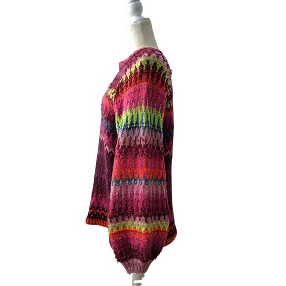 Free People Castles in the Sky Pullover Sweater Women's Multi Balloon Sleeve S - Picture 3 of 9